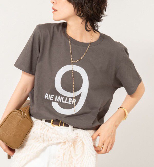 Rie Miller「RM9 プリントTシャツ」|Tシャツ・カットソー|チャコールグレー