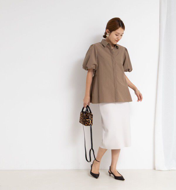 NOLLEY'S sophi「ボンディングジョーゼットインゴムタイトスカート」|タイト|