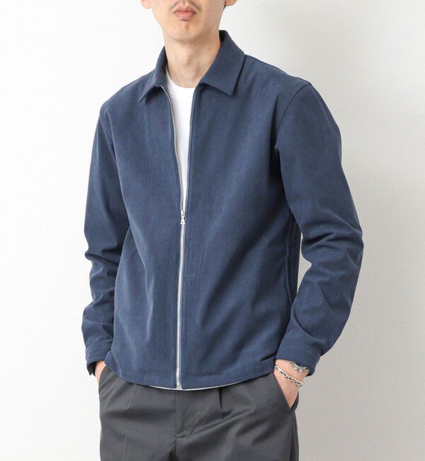 NOLLEY'S goodman「《セットアップ対応》ストレッチコーデュロイ ストレッチ ジップシャツ ブルゾン 25AW」|ブルゾン・スタジャン|グレイッシュブルー