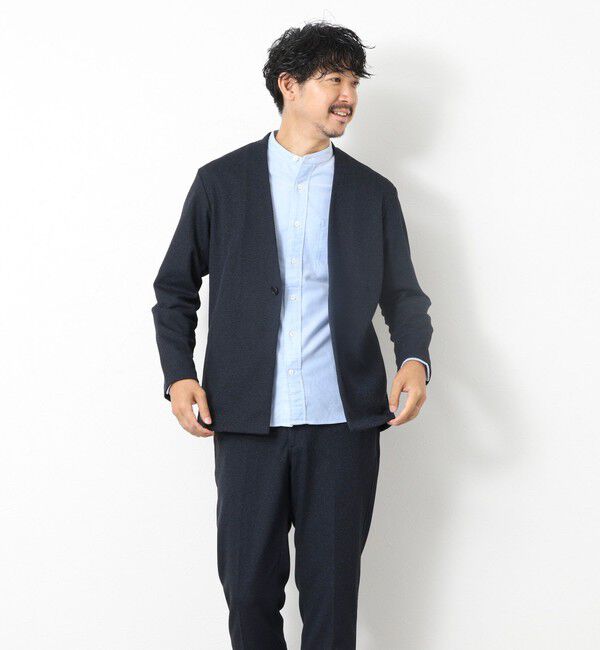 NOLLEY'S goodman「《ビジカジ/セットアップ対応》【尾州】先染めウォッシャブルノーカラーカーディガンジャケット 25AW」|ノーカラージャケット|