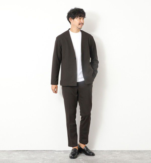 NOLLEY'S goodman「《ビジカジ/セットアップ対応》【尾州】先染めウォッシャブルノーカラーカーディガンジャケット 25AW」|ノーカラージャケット|