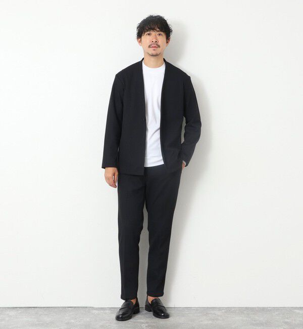 NOLLEY'S goodman「《ビジカジ/セットアップ対応》【尾州】先染めウォッシャブルノーカラーカーディガンジャケット 25AW」|ノーカラージャケット|