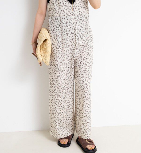 Rie Miller「ウォッシャブルシーチングプリントオールインワン」|オールインワン|