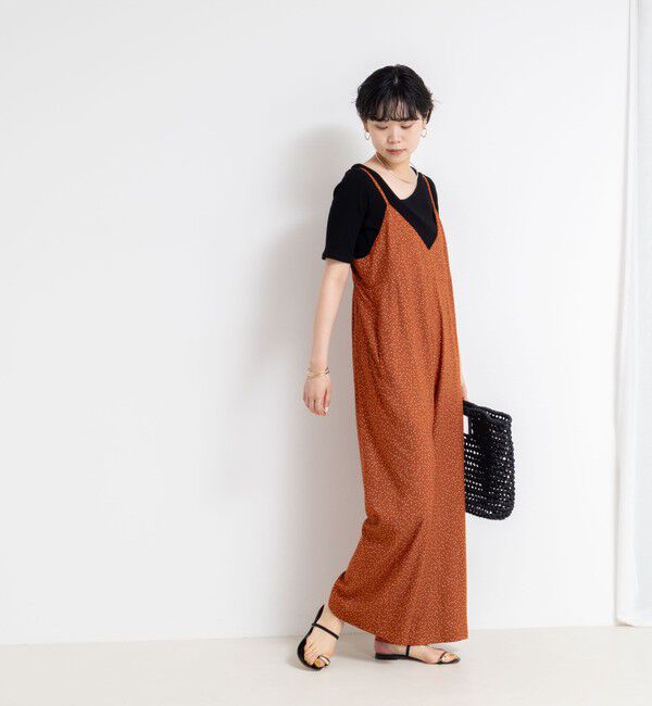 Rie Miller「ウォッシャブルシーチングプリントオールインワン」|オールインワン|