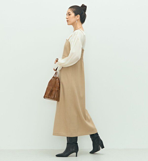 NOLLEY'S「ウォッシャブルウール調ストレッチキャミワンピース」|ワンピース|