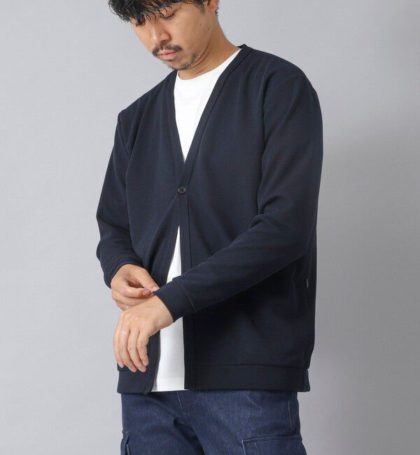 NOLLEY'S goodman「【ACTIVE SECT】《限定展開》ストレッチミラノリブワンボタンカーディガン 25AW」|カーディガン|ネイビー