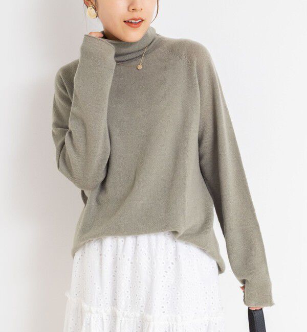 Rie Miller「【WEB&一部店舗限定】PUREカシミヤタートルネックニット」|ニット・セーター|ミディアムグレー