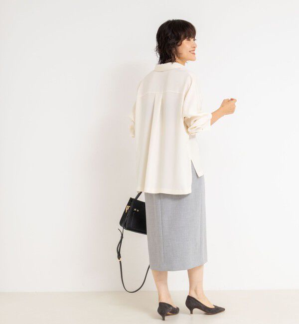 NOLLEY'S sophi「《morisachiシリーズとセットアップ対応》ウォッシャブルダブルサテンスキッパーブラウス」|シャツ・ブラウス|