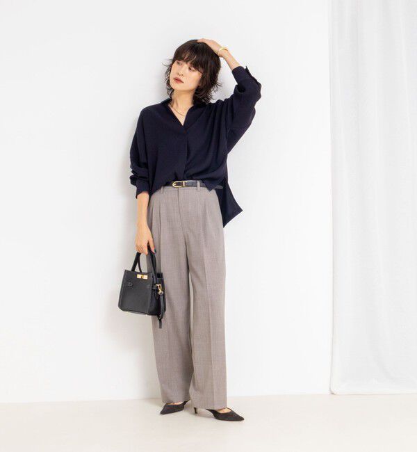 NOLLEY'S sophi「《morisachiシリーズとセットアップ対応》ウォッシャブルダブルサテンスキッパーブラウス」|シャツ・ブラウス|