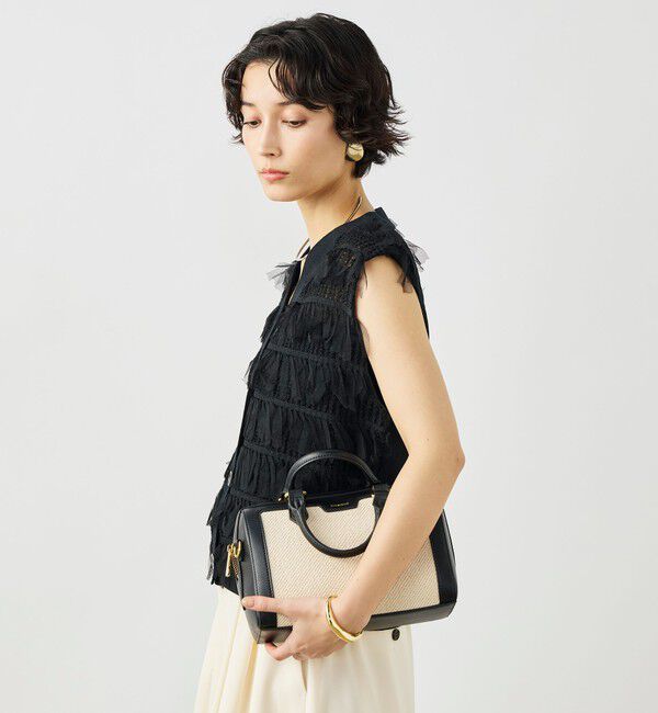 NOLLEY'S「《手洗い可能》チュールフリンジVネックベスト」|ベスト・ジレ|
