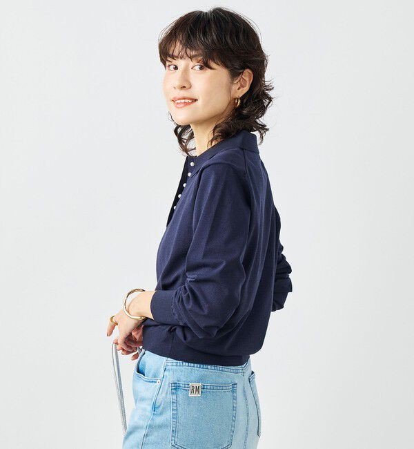 NOLLEY'S「《手洗い可能》コットンテックスポロニット」|ニット・セーター|