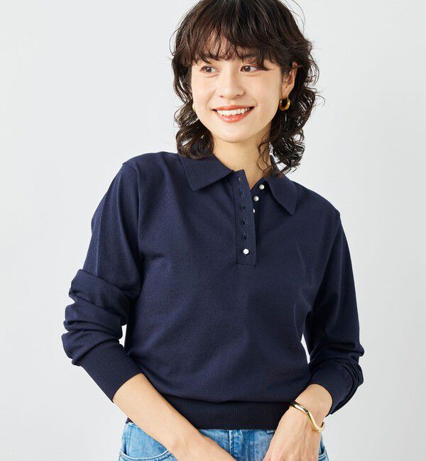 NOLLEY'S「《手洗い可能》コットンテックスポロニット」|ニット・セーター|