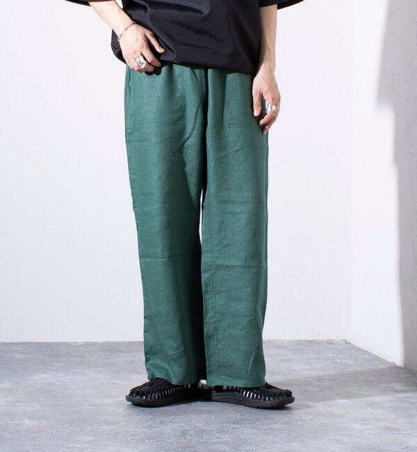 GLOSTER「【GEVACO/ゲバコ】コットンリネン イージーベイカーパンツ (無地/ストライプ)」|チノ|