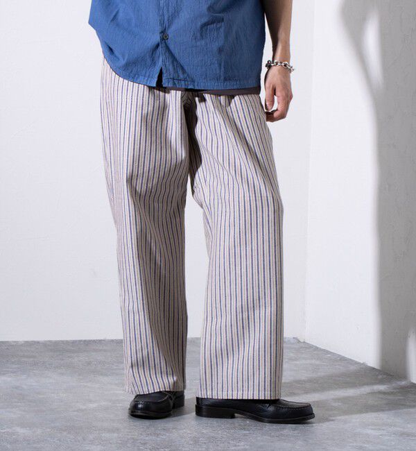 GLOSTER「【GEVACO/ゲバコ】コットンリネン イージーベイカーパンツ (無地/ストライプ)」|チノ|