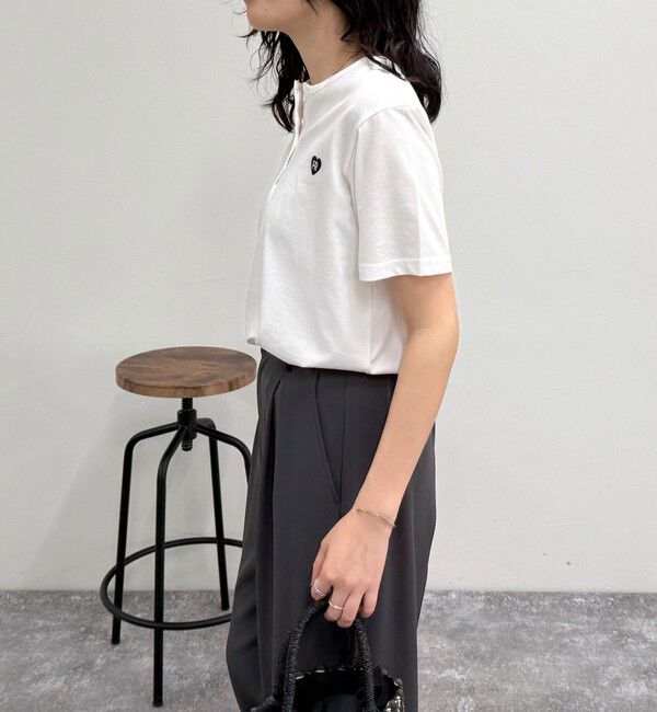 fredy emue「ハートFR刺繍ヘンリーTシャツ」|Tシャツ・カットソー|