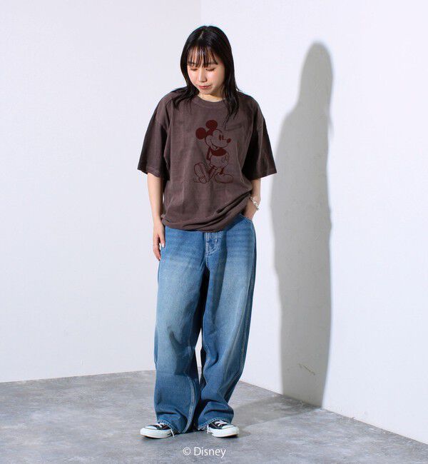 GLOSTER「【GOOD ROCK SPEED】MICKEY / フロッキープリントTシャツ」|Tシャツ・カットソー|