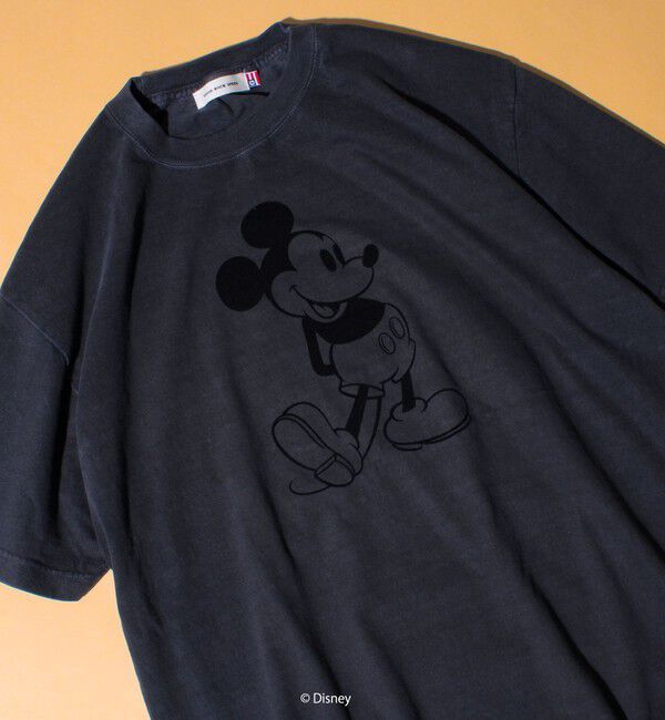 GLOSTER「【GOOD ROCK SPEED】MICKEY / フロッキープリントTシャツ」|Tシャツ・カットソー|ブラック