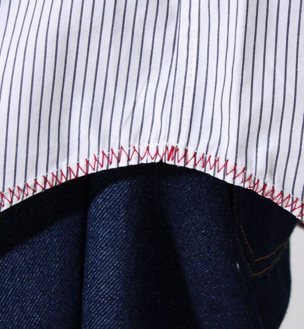 GLOSTER「【裾ステッチで差がつく】ストライプオーバーシャツ」|シャツ・ブラウス|