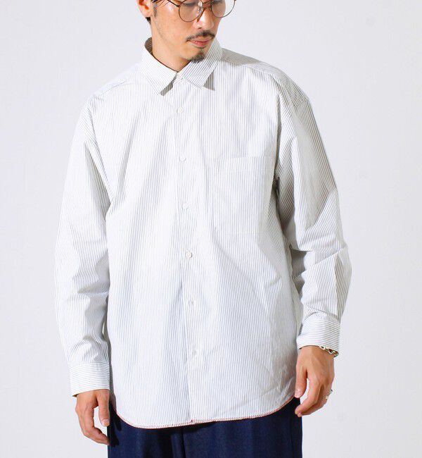 GLOSTER「【裾ステッチで差がつく】ストライプオーバーシャツ」|シャツ・ブラウス|