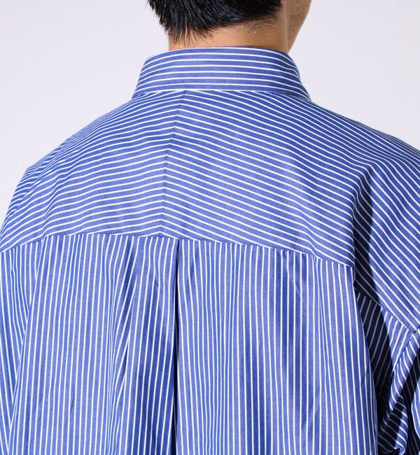 GLOSTER「【裾ステッチで差がつく】ストライプオーバーシャツ」|シャツ・ブラウス|