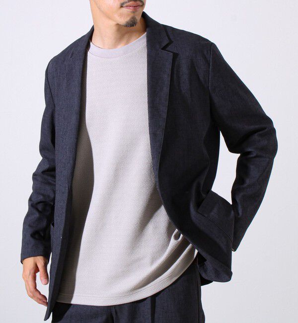 GLOSTER「【シリーズ累計人気】【ジャケットのインナーにおすすめ】ふくれジャガードロンT」|Tシャツ・カットソー|