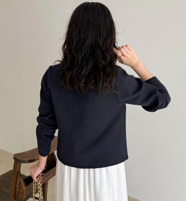 fredy emue「刺繍入りコンパクトニットジャケット」|カーディガン|