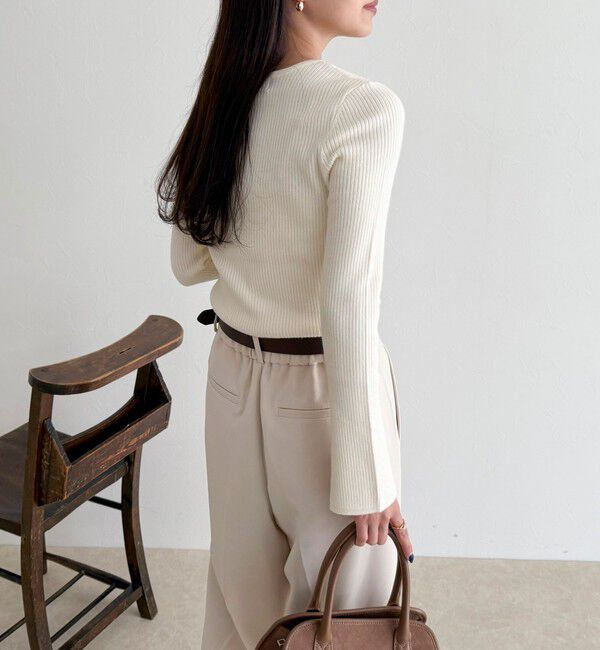 fredy emue「袖スリットリブニットプルオーバー」|ニット・セーター|
