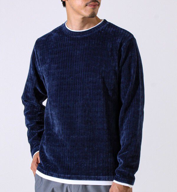 GLOSTER「【重ね着見えで即サマになる】カットコール フェイクレイヤードロンT」|Tシャツ・カットソー|