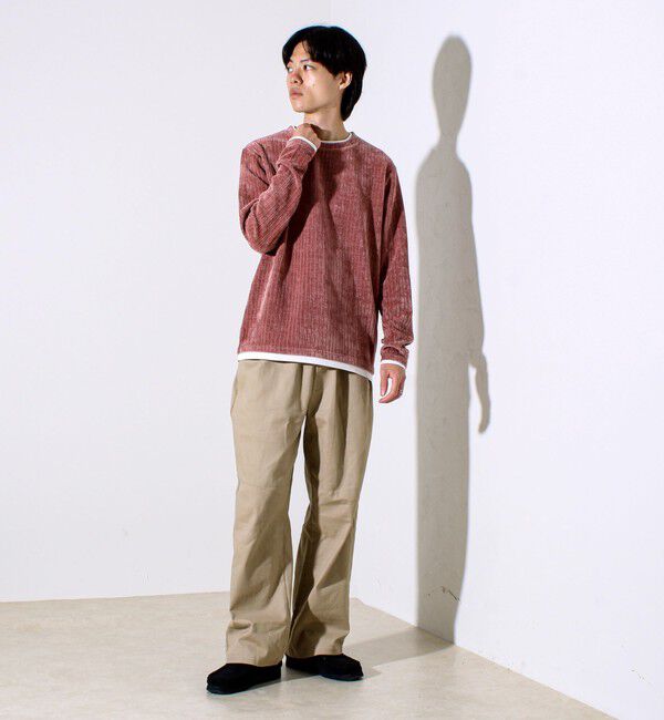 GLOSTER「【重ね着見えで即サマになる】カットコール フェイクレイヤードロンT」|Tシャツ・カットソー|