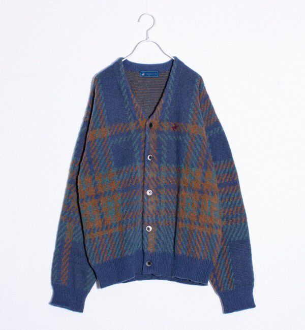 GLOSTER「【実績品番/UNISEX/別注柄あり】【BHPC】モヘヤタッチニットカーディガン」|カーディガン|ブルー系その他