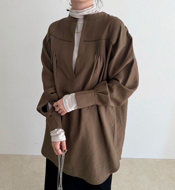 fredy emue「キルティングチュニックブラウス」|シャツ・ブラウス|ブラウン