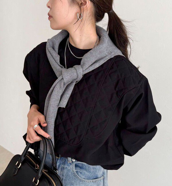 fredy emue「キルティングチュニックブラウス」|シャツ・ブラウス|ブラック