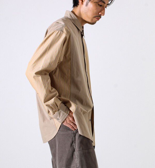 GLOSTER「【無地&times;柄の遊び心デザイン】スマートクレイジーロングスリーブシャツ」|シャツ・ブラウス|