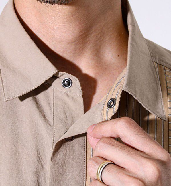 GLOSTER「【無地&times;柄の遊び心デザイン】スマートクレイジーロングスリーブシャツ」|シャツ・ブラウス|