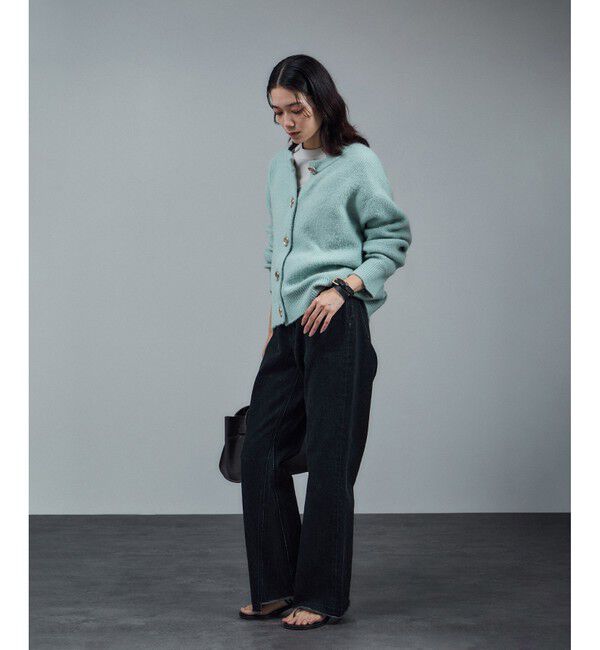 SALON adam et rope'「【WEB限定】2WAYニュアンスメタルボタンシャギークルーカーディガン 2」|カーディガン|