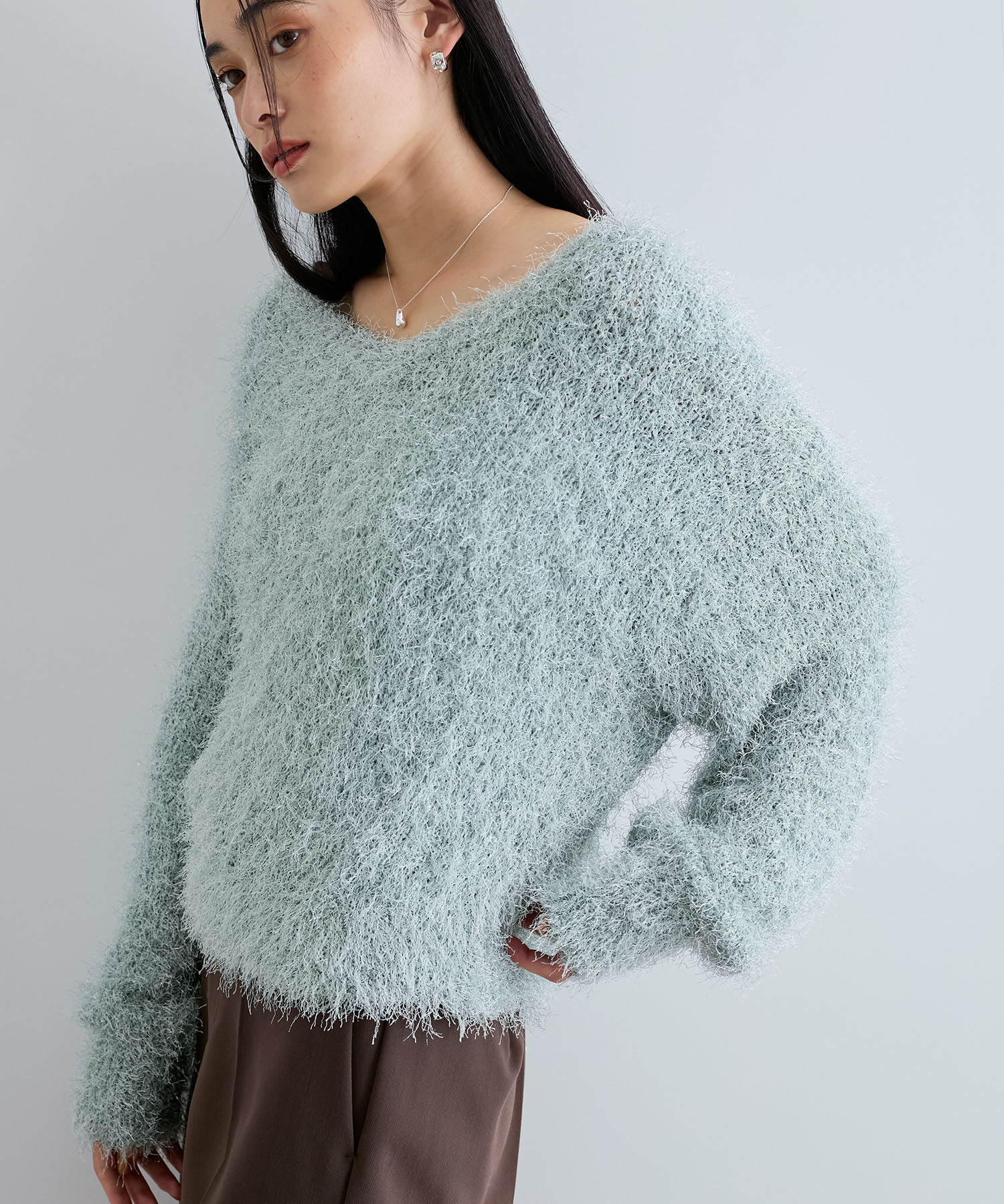 VIS「【洗える】ふわキラニットプルオーバー」|ニット・セーター|