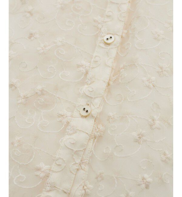 VIS「【洗える】アソートシアーシャツ(フラワー刺繍&無地）」|シャツ・ブラウス|