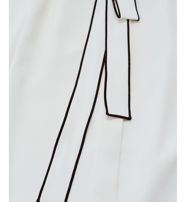 VIS「【接触冷感】配色ボウタイタックブラウス」|シャツ・ブラウス|