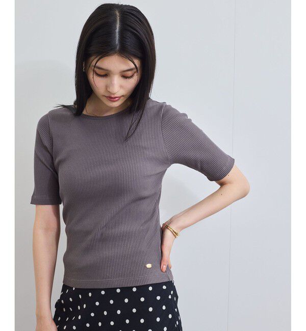 VIS「【前後2WAY】テレコ五分袖プルオーバー」|Tシャツ・カットソー|