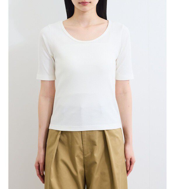 VIS「【前後2WAY】テレコ五分袖プルオーバー」|Tシャツ・カットソー|