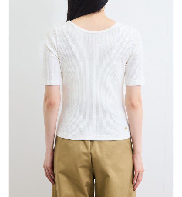 VIS「【前後2WAY】テレコ五分袖プルオーバー」|Tシャツ・カットソー|