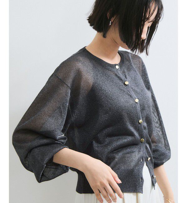 VIS「【WEB限定】ラメシアーカーディガン」|カーディガン|チャコール(06)