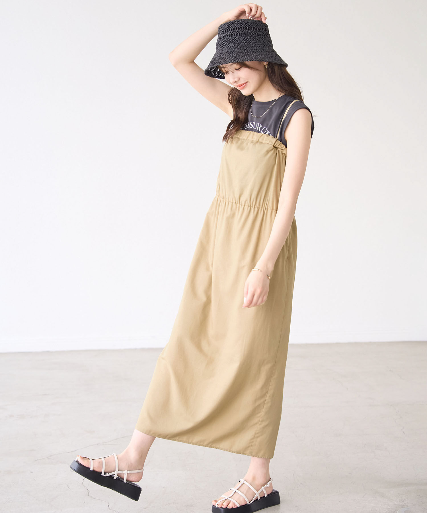 Rope&rsquo;Picnic「麻混キャミワンピース」|ワンピース|ベージュ(27)