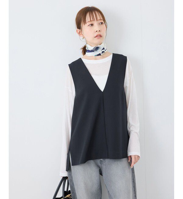 Rope&rsquo;Picnic「【花粉ガード】クリアツイルジレベスト/セレモニー・通勤対応・セットアップ対応」|ベスト・ジレ|