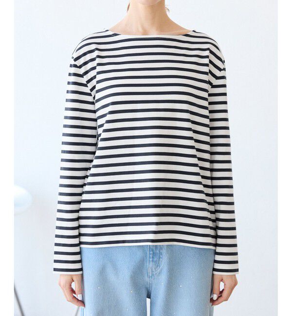 Rope&rsquo;Picnic「刺繍入りボーダーカットトップス」|Tシャツ・カットソー|