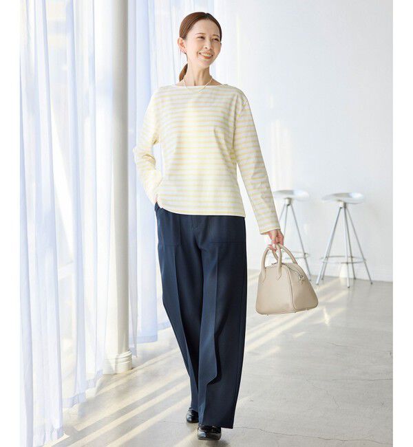 Rope&rsquo;Picnic「刺繍入りボーダーカットトップス」|Tシャツ・カットソー|