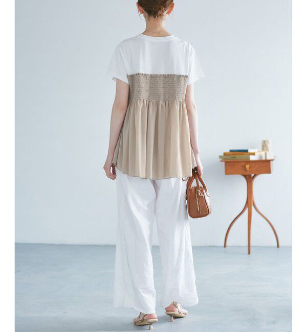 Rope&rsquo;Picnic「シャーリングビスチェ風ドッキングカットソー」|Tシャツ・カットソー|