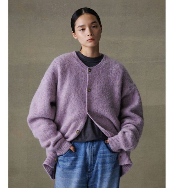 ADAM ET ROPE'「【定番】モヘアミックス オーバーサイズ クルーネックカーディガン / ユニセックス」|カーディガン|