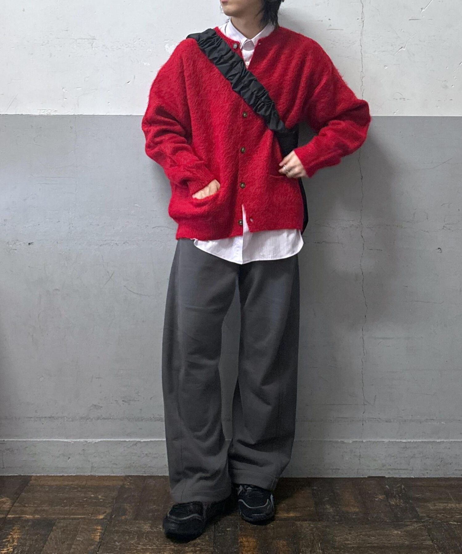 ADAM ET ROPE'「【定番】モヘアミックス オーバーサイズ クルーネックカーディガン / ユニセックス」|カーディガン|