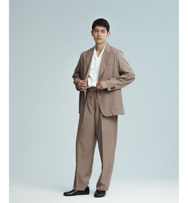 ADAM ET ROPE'「サマーウーステッド ボックスシルエット アンコンジャケット / セットアップ可能」|テーラードジャケット|